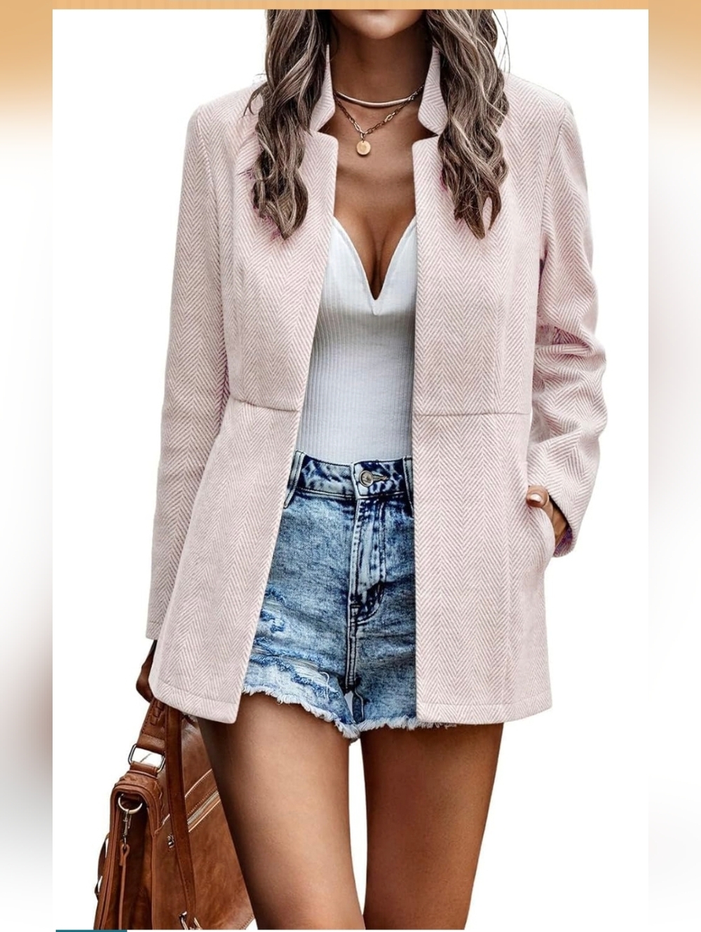 NWT chouyatou Casual Business Long Sleeve Notch Lapel Office Blazer Jacket
